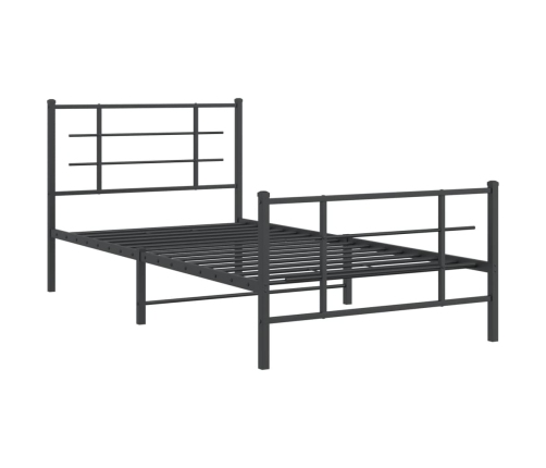 Estructura cama sin colchón con estribo metal negro 107x203 cm