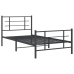 Estructura cama sin colchón con estribo metal negro 107x203 cm