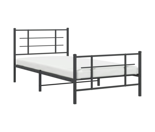 Estructura cama sin colchón con estribo metal negro 107x203 cm