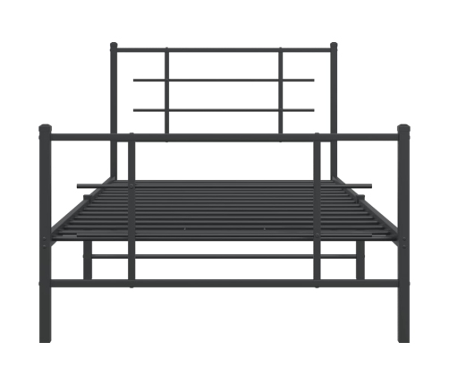 Estructura cama sin colchón con estribo metal negro 107x203 cm