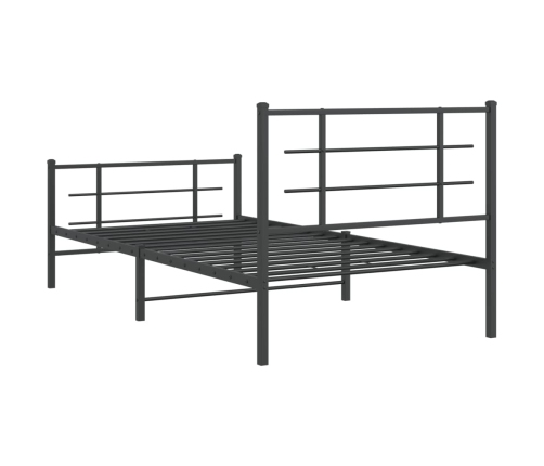 Estructura cama sin colchón con estribo metal negro 107x203 cm