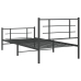 Estructura cama sin colchón con estribo metal negro 107x203 cm