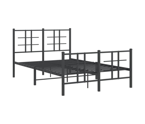 Estructura cama sin colchón con estribo metal negro 120x190 cm