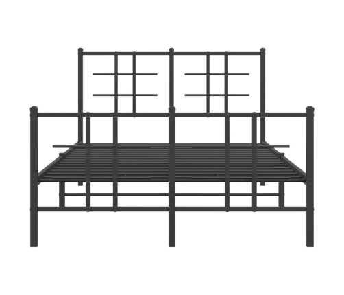 Estructura cama sin colchón con estribo metal negro 120x190 cm