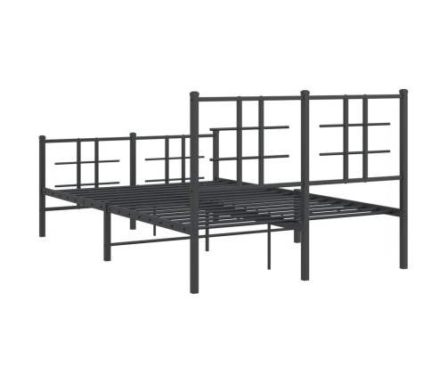 Estructura cama sin colchón con estribo metal negro 120x190 cm