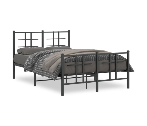 Estructura cama sin colchón con estribo metal negro 120x190 cm