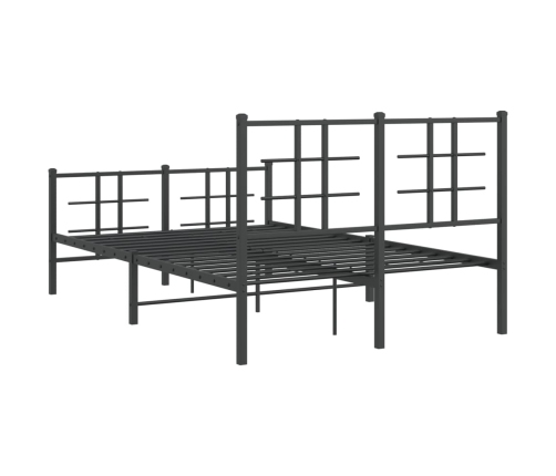 Estructura cama sin colchón con estribo metal negro 120x200 cm