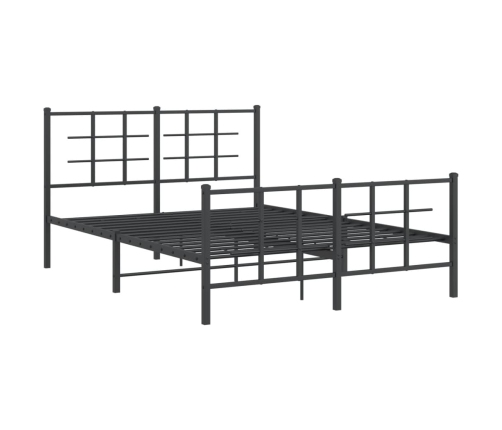 Estructura cama sin colchón con estribo metal negro 135x190 cm