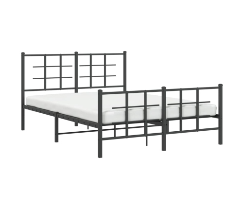 Estructura cama sin colchón con estribo metal negro 135x190 cm