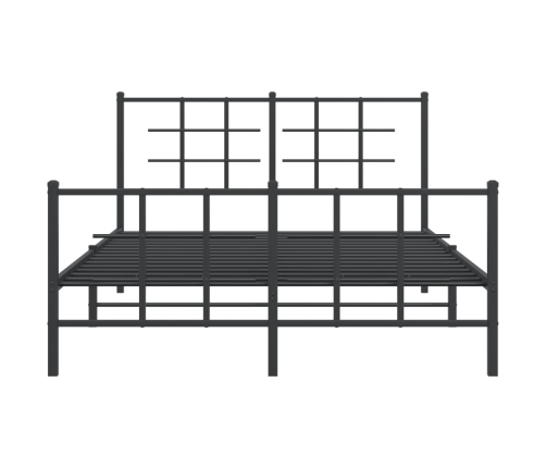 Estructura cama sin colchón con estribo metal negro 135x190 cm