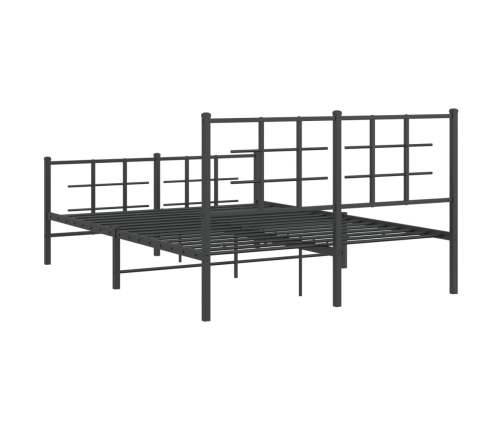 Estructura cama sin colchón con estribo metal negro 135x190 cm