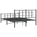 Estructura cama sin colchón con estribo metal negro 135x190 cm