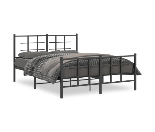 Estructura cama sin colchón con estribo metal negro 135x190 cm