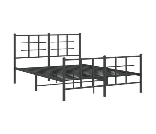 Estructura cama sin colchón con estribo metal negro 140x190 cm