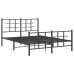 Estructura cama sin colchón con estribo metal negro 140x190 cm