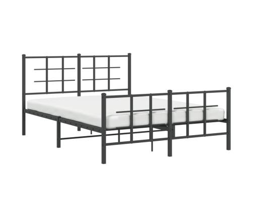 Estructura cama sin colchón con estribo metal negro 140x190 cm