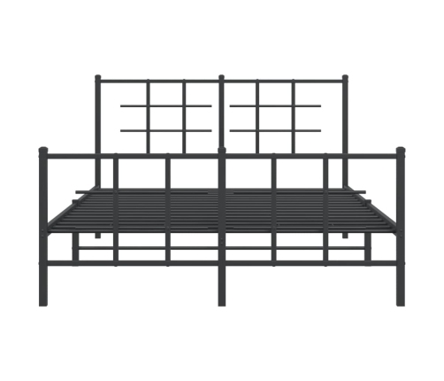 Estructura cama sin colchón con estribo metal negro 140x190 cm