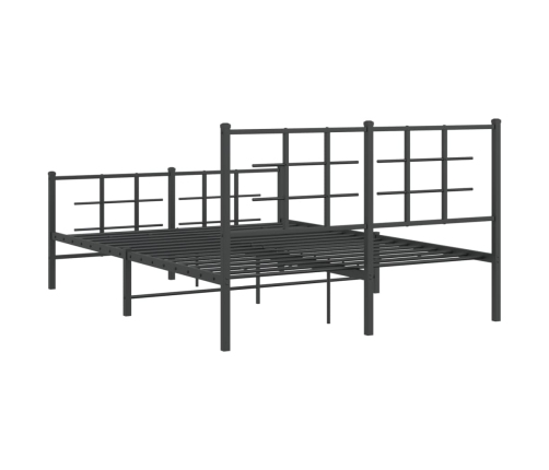 Estructura cama sin colchón con estribo metal negro 140x190 cm