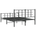 Estructura cama sin colchón con estribo metal negro 140x190 cm