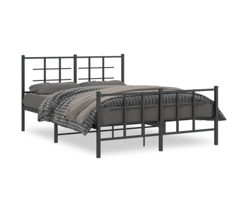 Estructura cama sin colchón con estribo metal negro 140x190 cm