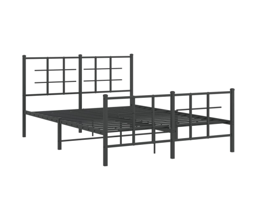 Estructura cama sin colchón con estribo metal negro 140x200 cm