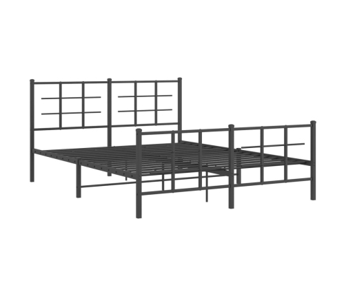 Estructura cama sin colchón con estribo metal negro 150x200 cm