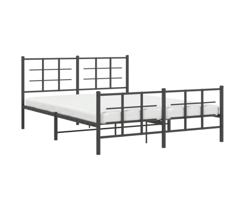 Estructura cama sin colchón con estribo metal negro 150x200 cm