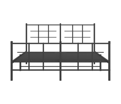 Estructura cama sin colchón con estribo metal negro 150x200 cm