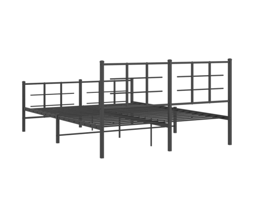 Estructura cama sin colchón con estribo metal negro 150x200 cm