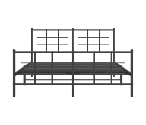 Estructura cama sin colchón con estribo metal negro 160x200 cm