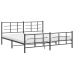 Estructura cama sin colchón con estribo metal negro 193x203 cm