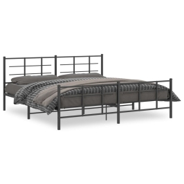 Estructura cama sin colchón con estribo metal negro 193x203 cm