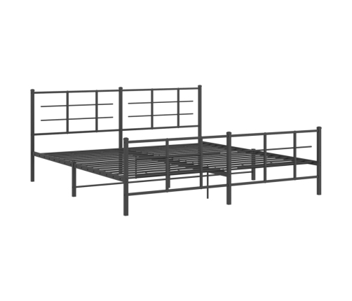 Estructura cama sin colchón con estribo metal negro 200x200 cm