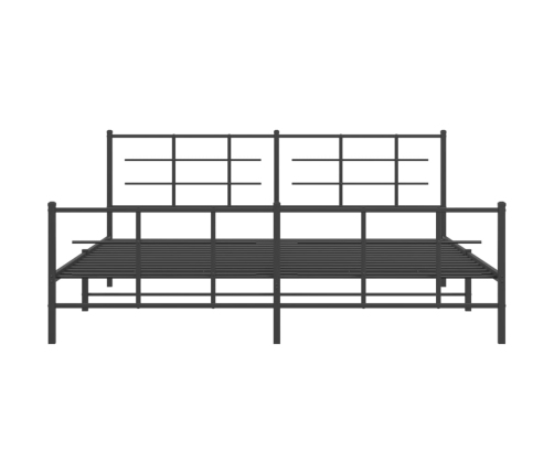 Estructura cama sin colchón con estribo metal negro 200x200 cm