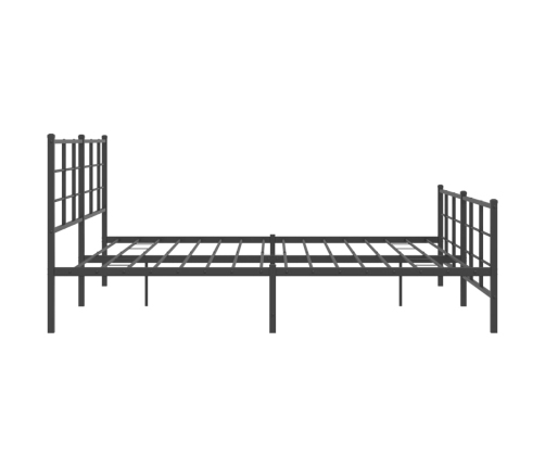 Estructura cama sin colchón con estribo metal negro 200x200 cm