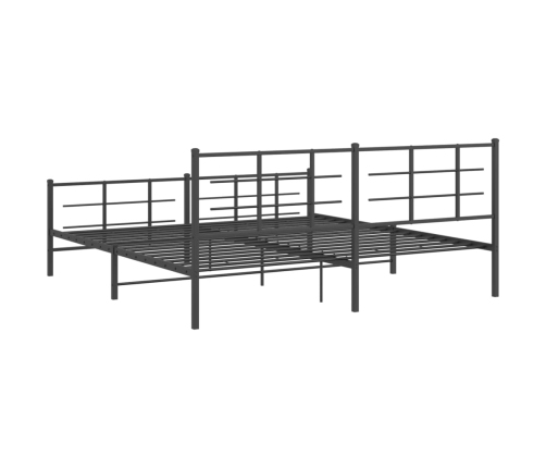 Estructura cama sin colchón con estribo metal negro 200x200 cm