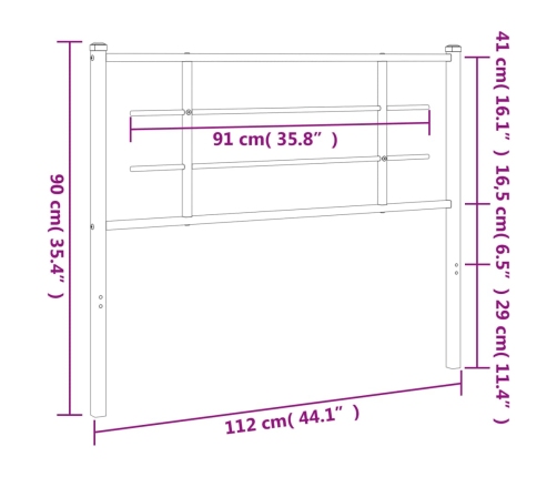 Cabecero de metal negro 107 cm