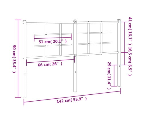 Cabecero de metal negro 135 cm