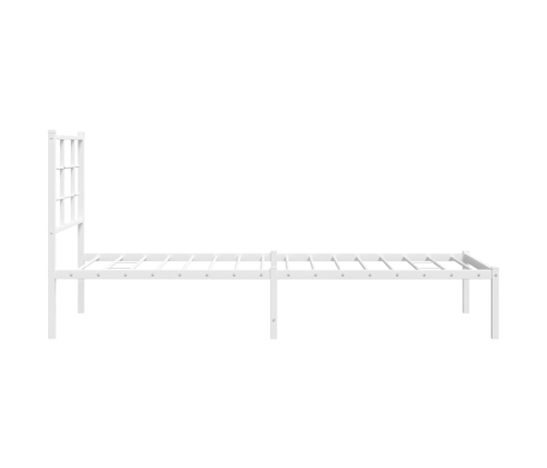 Estructura cama sin colchón con cabecero metal blanco 75x190 cm