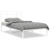 Estructura cama sin colchón con cabecero metal blanco 100x190cm