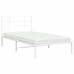 Estructura cama sin colchón con cabecero metal blanco 107x203cm