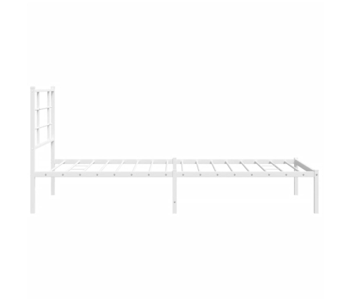 Estructura cama sin colchón con cabecero metal blanco 107x203cm