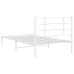 Estructura cama sin colchón con cabecero metal blanco 107x203cm