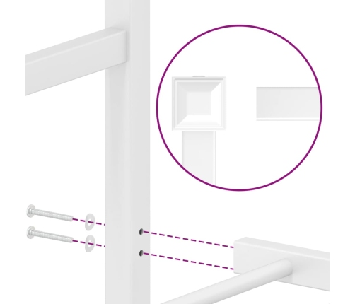 Estructura cama sin colchón con cabecero metal blanco 107x203cm