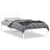 Estructura cama sin colchón con cabecero metal blanco 107x203cm