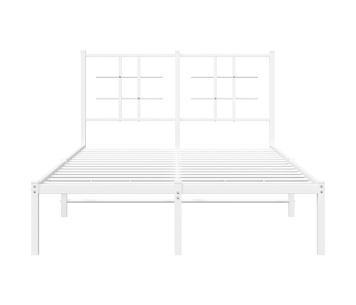 Estructura cama sin colchón con cabecero metal blanco 120x190cm