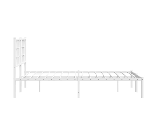 Estructura cama sin colchón con cabecero metal blanco 120x190cm