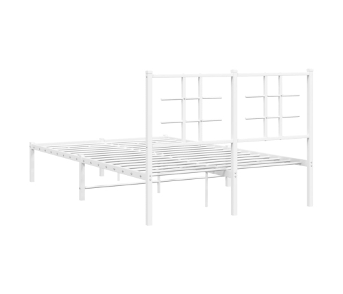 Estructura cama sin colchón con cabecero metal blanco 120x190cm