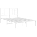 Estructura cama sin colchón con cabecero metal blanco 120x200cm