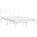 Estructura cama sin colchón con cabecero metal blanco 120x200cm